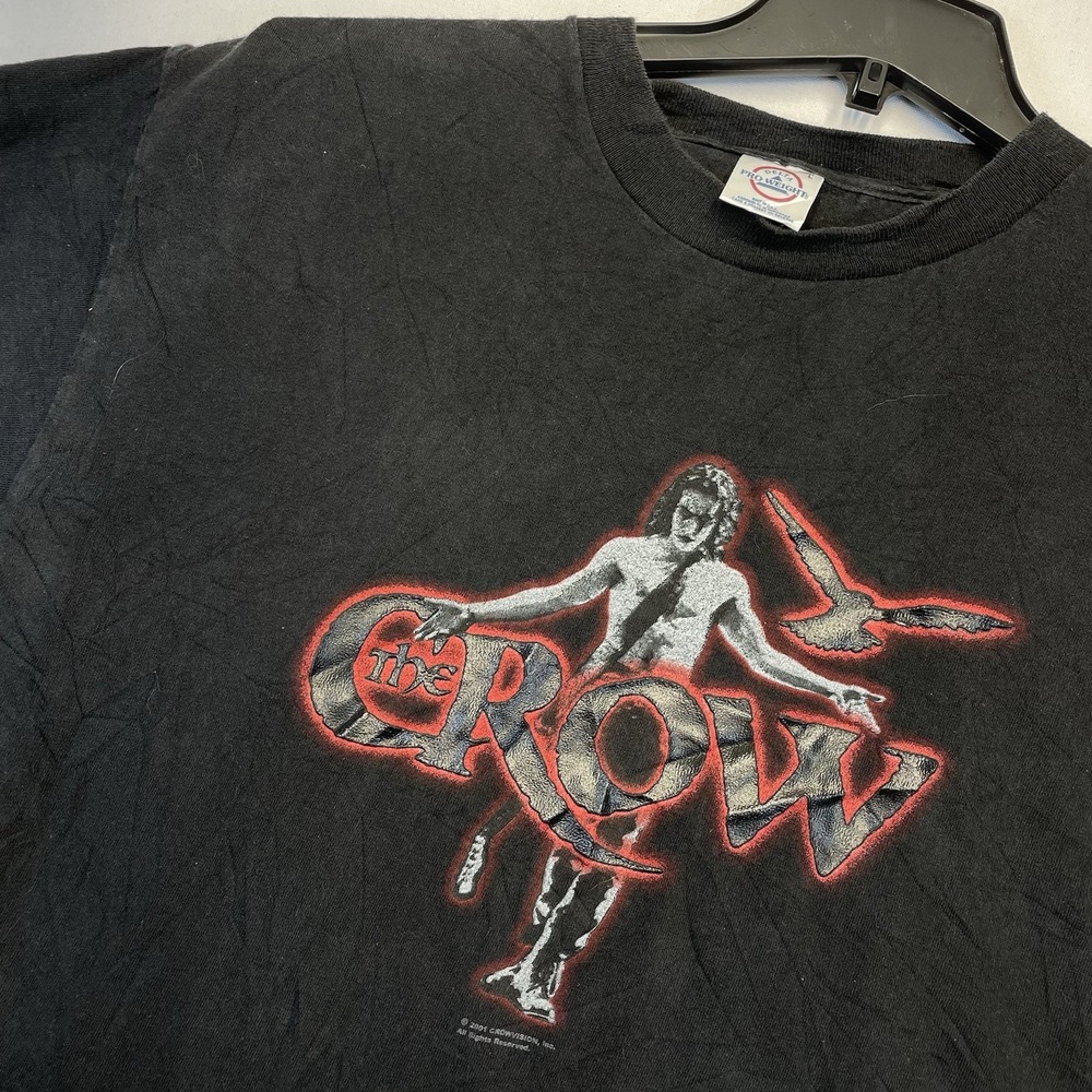 Vintage The Crow Movie Promo T-Shirt 2001 Pro Weight Black‎ Graphic Goth 3D Logo